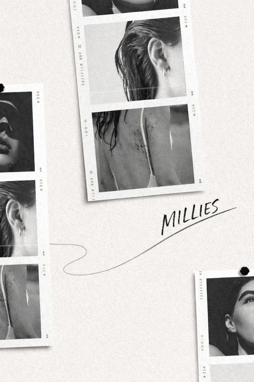 Millies branded film strip collage with portrait photography