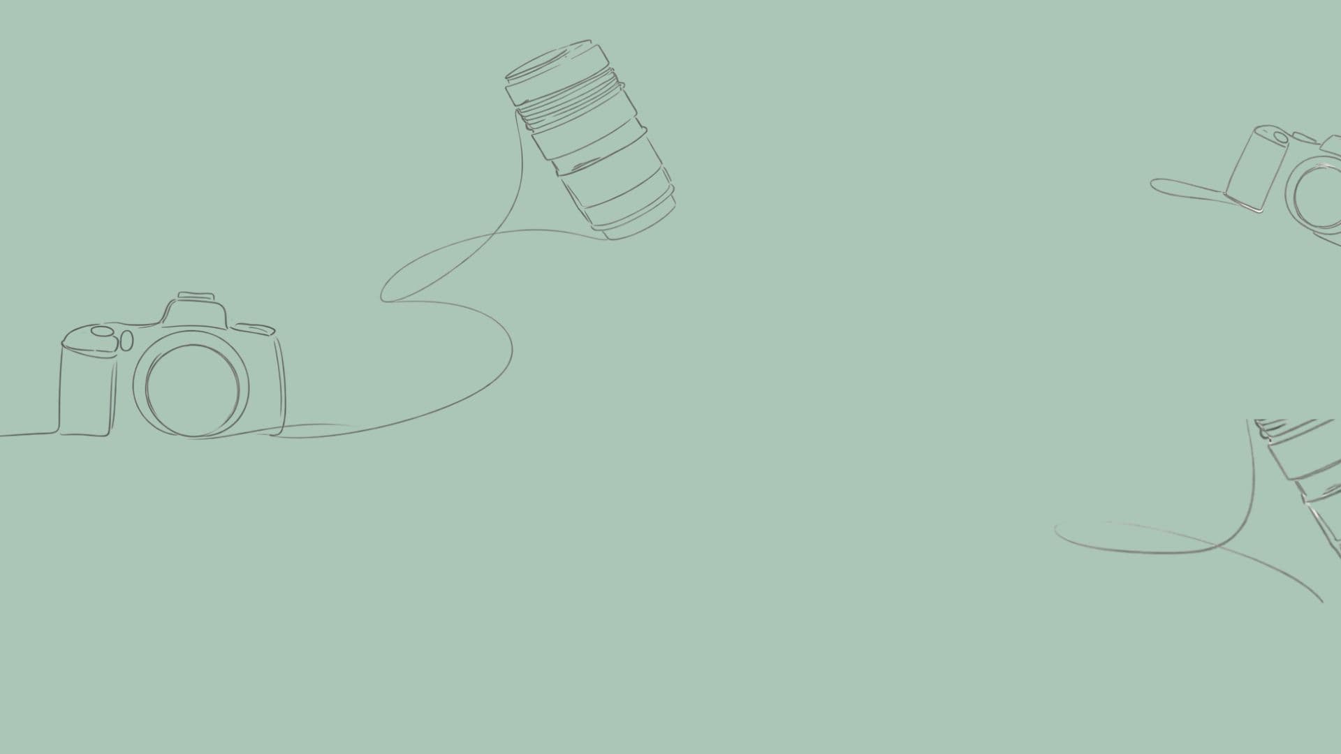 Creative studio camera line art illustration